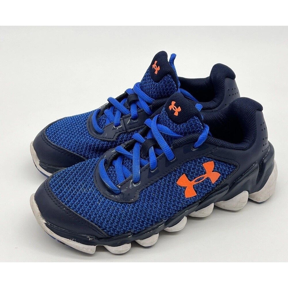 UNDER ARMOUR Micro G Spine Disrupt TCK Size 13 UK 12.5 KIDS SNEAKER Blue Orange